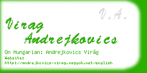 virag andrejkovics business card