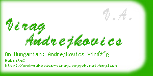 virag andrejkovics business card